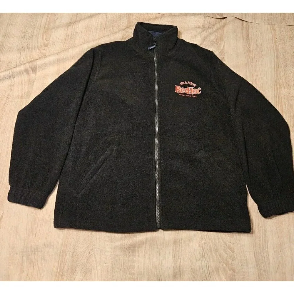 Franks Red Hot Black Fleece Jacket Sz S Mens I Put That # On Everything